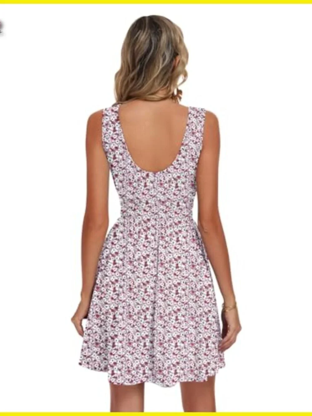 Sleeveless Button Down Dress Elastic Empire Waist Smocked Mini Casual Chic